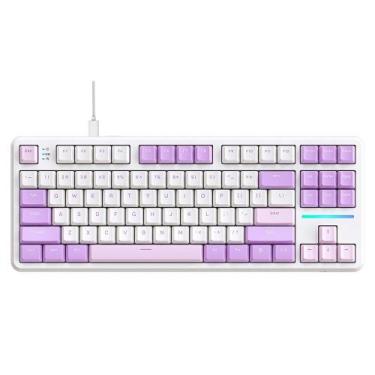 Imagem de Teclado Mecânico Gamer Attack Shark X87, TKL, RGB, Twilight Purple, Ro