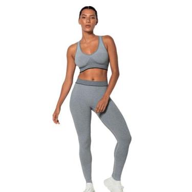 Imagem de Calça Legging Feminina Esportiva Sem Costura De Microfibra Esportiva V