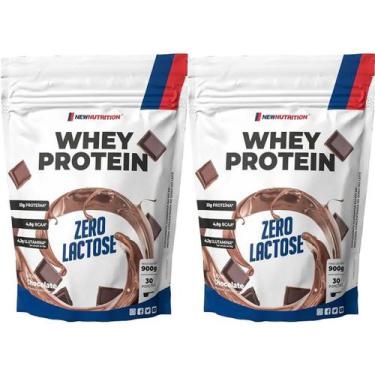 Imagem de Kit 2X Whey Protein Zero Lactose - 900g Refil Chocolate - NewNutrition
