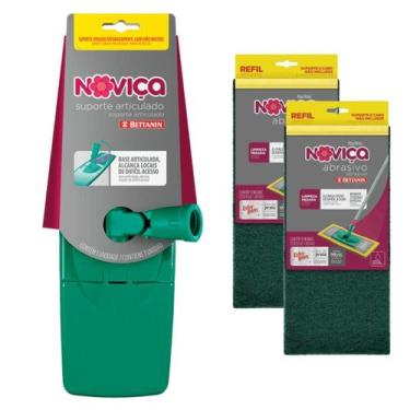 Imagem de Kit Suporte Articulado + 2 Refis para Mop Abrasivo Noviça Bettanin