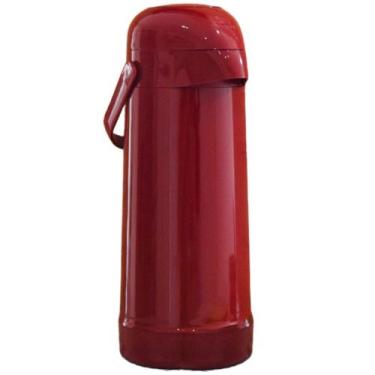 Imagem de Garrafa Térmica Vermelha Magic Pump 1L Quente Frio Café Termolar