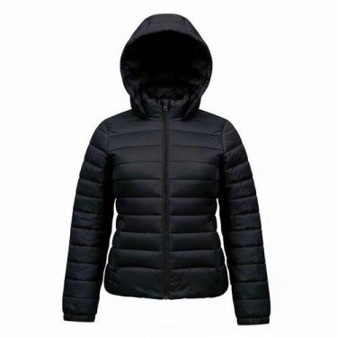 Imagem de Jaqueta Feminina Bobojaco Puffer Com Capuz Nylon De Frio COR:PRETOTAMA