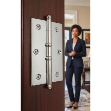 Imagem de Dobradiça Aço Cromado 87cm para Porta Madeira Resistente - Congratulat