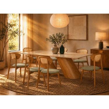 Imagem de Sala de Jantar maciça 8 cadeiras 2,20m -Orion -Imperial