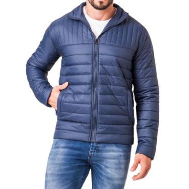 Imagem de Jaqueta Masculina Puffer Nylon com Ziper Azul Marinho - ZUNE, Azul, P