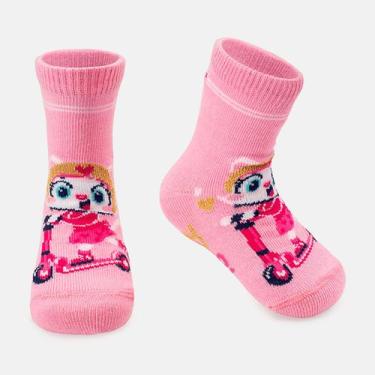 Imagem de Meia Infantil Soquete Desenhada Rosa Ratinha de Patinete - Puket, 15-1