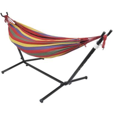 Imagem de Rede de Descanso Dormir com Suporte Desmontável Área de Lazer Camping 