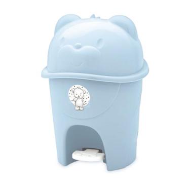 Imagem de Lixeira Infantil com Pedal Fofura 6,5 Litros REF:0801 - Cajovil, Azul