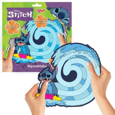 Imagem de Squishtube Stitch Brinquedo Sensorial Squish De Apertar Azul - TOYNG, 