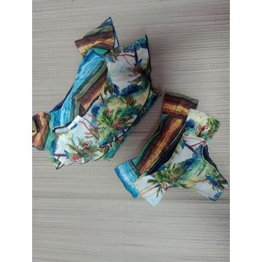 Imagem de Biquini infantil estampado, com babado. - Pata Leve 