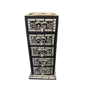Imagem de Porta Jóias Mini Gaveteiro c/ 5 Gavetas - Metal/ Pedraria - Mabruk