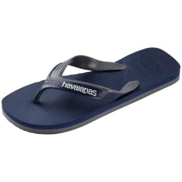 Imagem de Chinelo masculino havaianas dual gd 7012916, Marinho, Cinza aco, 43/4