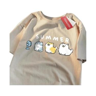 Imagem de Camisetas De Algodão Com Estampa De Gatos E Cães Fofos Para Homens E M