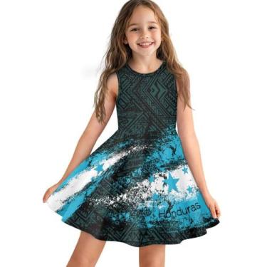 Imagem de Vestido Gzzxiailg Princess Girls, mini bandeira colorida de Honduras