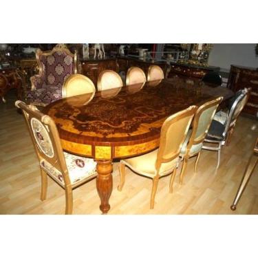 Imagem de Mesa De Jantar Marquiterrie Art Decô Pés Torneado Alto Padrã - luxdeco