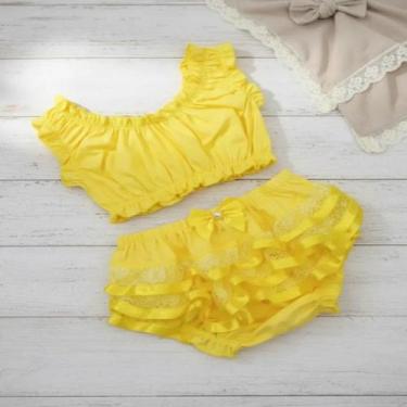 Imagem de Conjunto para Bebê Cropped e Calcinha Bunda Rica (Top e Tapa Fralda) -