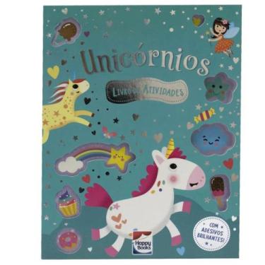 Imagem de Livro Infantil Meu Livro De Adesivos Brilhantes Unicornios - Happy Boo