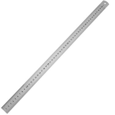 Imagem de Régua 50cm Metal Graduada Aço 500mm 20 Polegada Profissional - Dremax