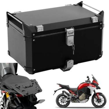 Imagem de Baú 55 L Alumínio Preto + Suporte Ducati Multistrada V4s 21+ - Bráz Ac
