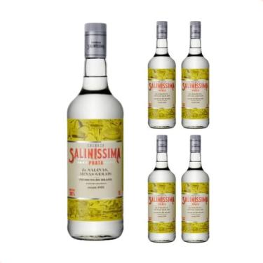 Imagem de Kit com 4 - Cachaça Saliníssima Prata 1000 ml Envio Imediato