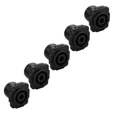 Imagem de Kit 5 conectores wireconex wc 1604 fp bk pbk spk painel 4p