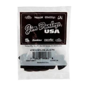 Imagem de Palheta Nylon Jazz III Preta 47R3S Pacote Com 24 Unidade Dunlop