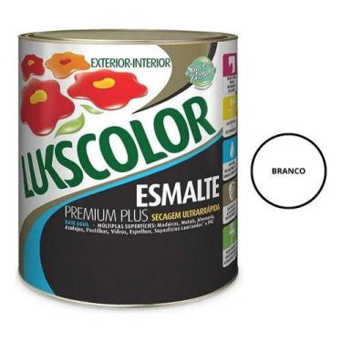 Imagem de Tinta Esmalte Brilhante Base Água Branco 900ml Lukscolor - Branco