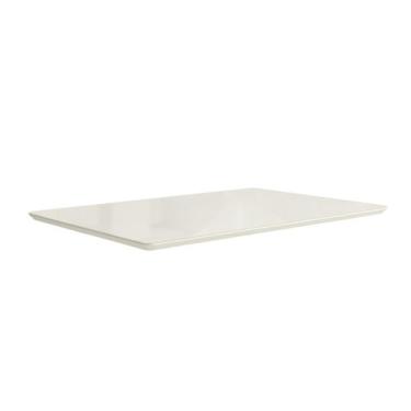 Imagem de Tampo de Mesa de Jantar Retangular 120x80cm em MDF e Vidro Off White -