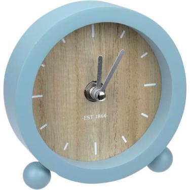 Imagem de Relógio Decorativo Mesa HomeCo MDF 11x11x3cm Azul - HOME&CO, Material: