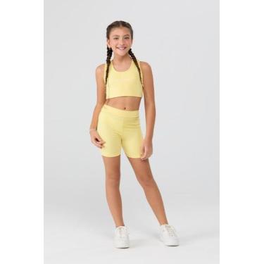 Imagem de Conjunto Infantil Feminino Esportivo Top e Shorts Biker - Vida Costeir