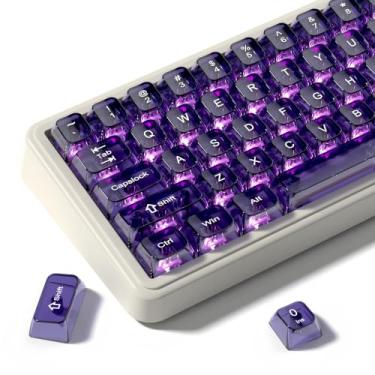 Imagem de dagaladoo Conjunto de teclas transparentes, teclas de teclado translúcidas, teclas gelatinosas