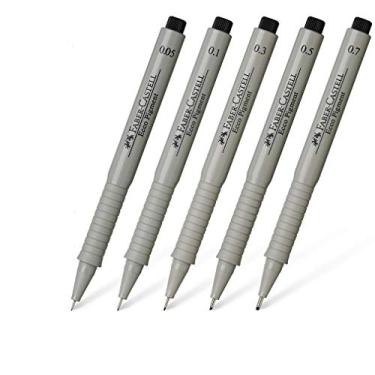 Imagem de Caneta seringa 0,05/0,3/0,1/0,7/0,5 caneta impermeável com gancho, preta, pacote com 5