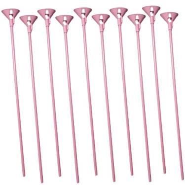 Imagem de Vareta Suporte para Balões Candy Rosa 33cm - 10 Unidades
