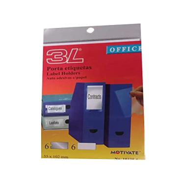 Imagem de Porta Etiqueta Adesiva Com Papel 35x102MM Pacote Com 6