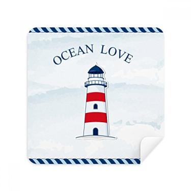 Imagem de Lighthouse Ocean Love Sea Sailing Blue Glasses Pano Limpador de Tela Tecido de Camurça Pacote com 2
