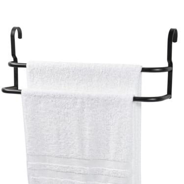 Imagem de Porta Toalhas Duplo Toalheiro Para Box Preto Fosco 60cm