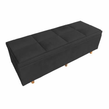 Imagem de Calçadeira Baú Milão Solteiro 90 cm Suede Preto