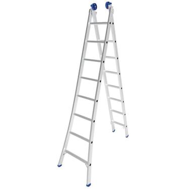 Imagem de Escada Extensível de Alumínio 2 x 8 degraus 2,95 x 4,45m Real Escadas