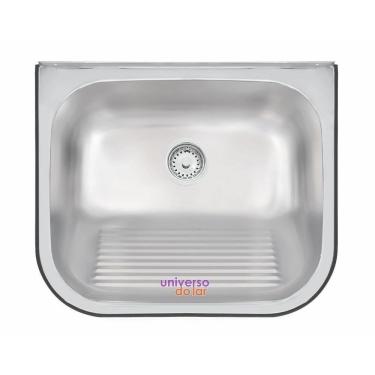 Imagem de Tanque de Parede Tramontina Hera Wall 30 L em Aço Inox Acetinado 50x40 cm com Suporte Aço Inox