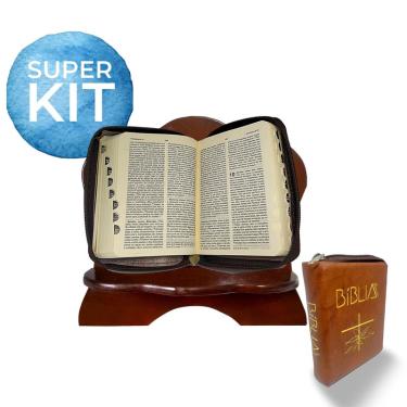 Imagem de Combo Porta Bíblia + Bíblia Sagrada Católica Grande 20cm