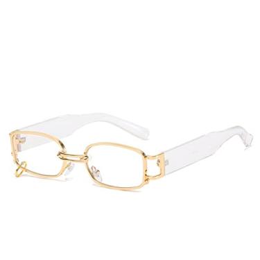 Imagem de Óculos de Sol Punk Populares Moda Pequeno Retângulo Óculos de Sol Feminino Designer Vintage Masculino Óculos de Sol Tons UV400, transparente, A