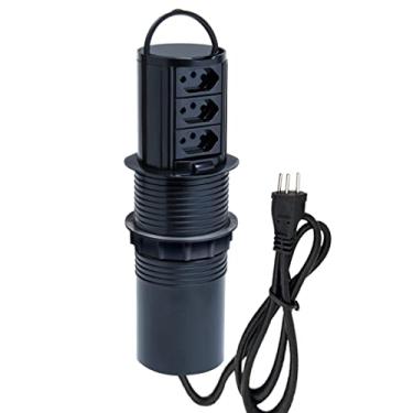 Imagem de Torre De Tomada Totem Slim Manual Alça 3 Tomadas 20A COR:PRETO