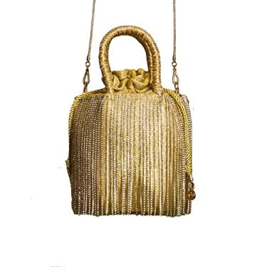 Imagem de BOLSA KIKI STRASS Cor:Dourada
