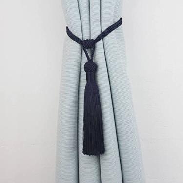Imagem de peça prendedores de cortina de borla prendedor de cortina decorativo cordão de decoração de casa para cortinas fivela corda acessórios de sala de estar, azul marinho, 2 peças