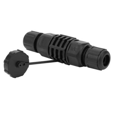 Imagem de Conector RJ45, conector Ethernet IP67 adaptador à prova de poeira d'água preto externo 8 pinos acoplador fio a fio