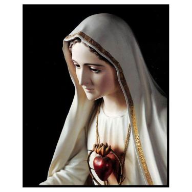 Imagem de Quadro Nossa Senhora de Fátima 40x50cm Moldura Preta e Vidro