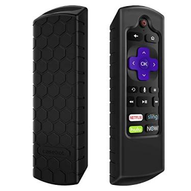 Imagem de CaseBot Capa remota para Roku Voice, Express 3930 (2019)/3900, Premiere+ 3921 (2019)/Premiere 3920, Streaming Stick+ 3810/Stick 3800 remoto, capa de silicone antiderrapante à prova de choque, preta