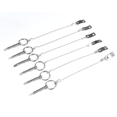 Imagem de Pino de liberação rápida de barco de 1,27 cm de diâmetro com câmera de queda e mola – cordão evita a perda de aço inoxidável bimini superior pinos Marine Hardware 6 peças