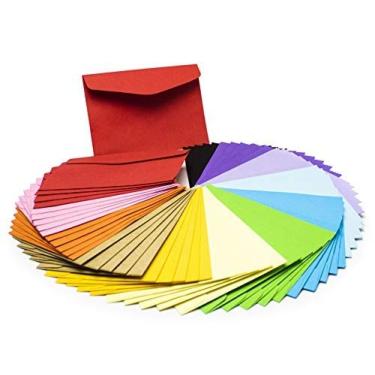 Imagem de Bastex Mini envelopes coloridos pequenos de 60 unidades. 4,7 x 3,2 polegadas. Suprimentos de festa de aniversário perfeitos, casamentos, convites, cartão de presente, cartas, chás de bebê de formaturas. Cores sortidas e vibrantes coloridas
