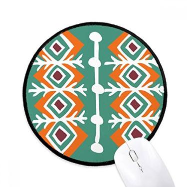 Imagem de Padrão Verde Totems México Civilização Antiga Mouse Pad Desktop Escritório Tapete Redondo para Computador